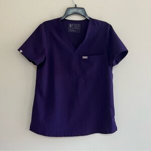 FIGS Women's Catarina One-Pocket Scrub Top in Dark Purple Jam #1216, S